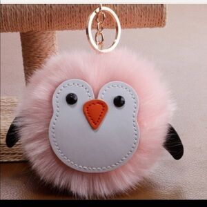 🆕 Rose Gold Puffy Pink Penguin Keychain
